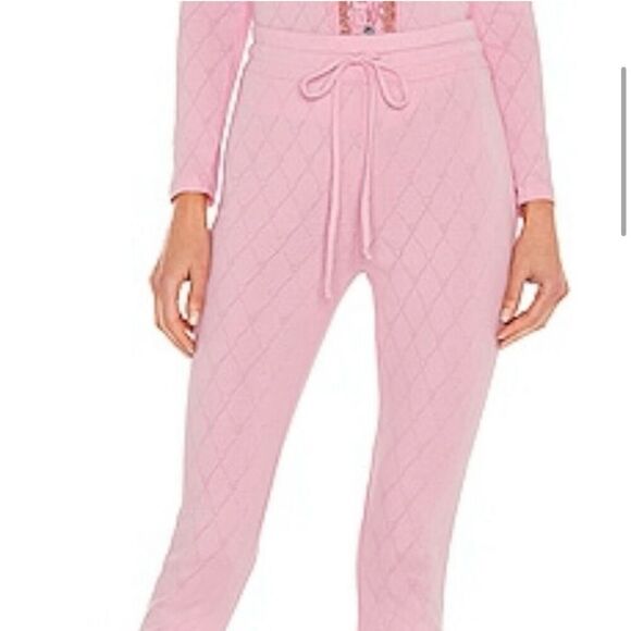 LoveShackFancy Pink Heart Knit Joggers - Picture 3 of 7